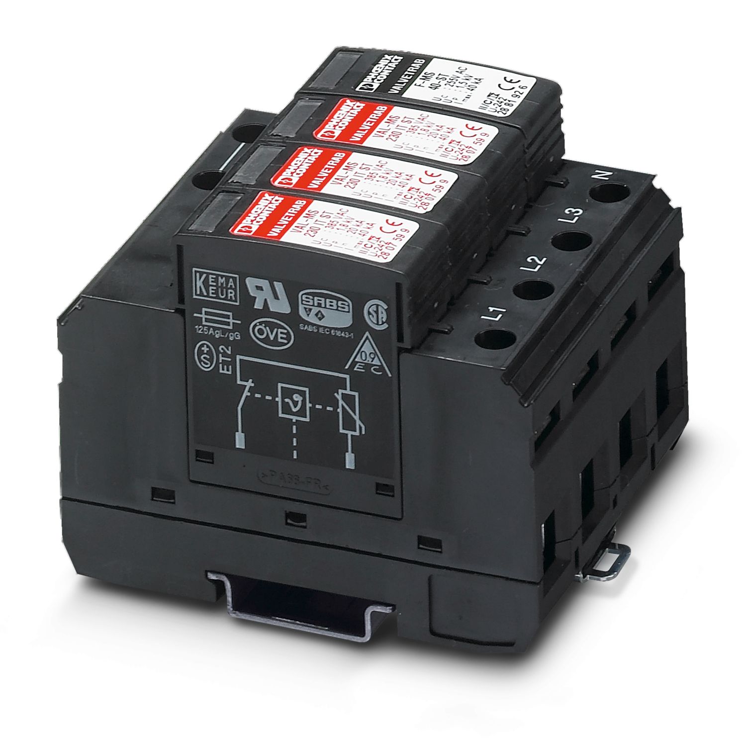 VAL-MS 230/3+1 
Imax:  40KA
Uc:    275VAC
Up:    1.5KV